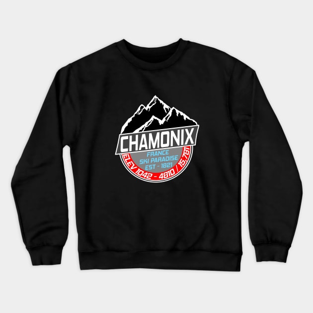 Ski Chamonix Mont Blanc Skiing Paradise Crewneck Sweatshirt by ChrisWilson